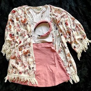 Pink full mini skirt (Size S)